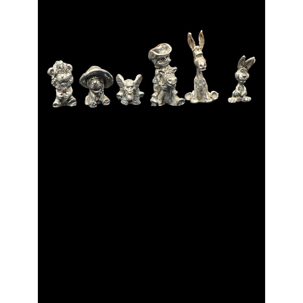 Michael Ricker Pewter Animal Miniature Figurines Lot of 6 unsigned